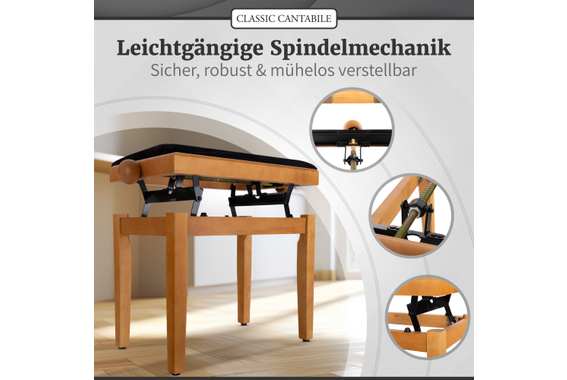 Classic Cantabile Pianobank Kirsche Hell Matt  - Retoure (Zustand: gut) image 4