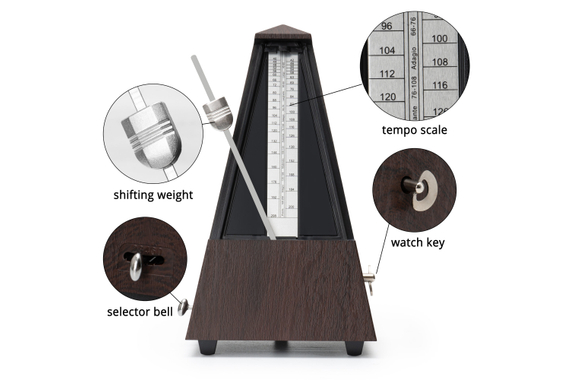 Steinmayer M-03G Metronom mit Glocke Braun  - Retoure (Zustand: sehr gut) image 4