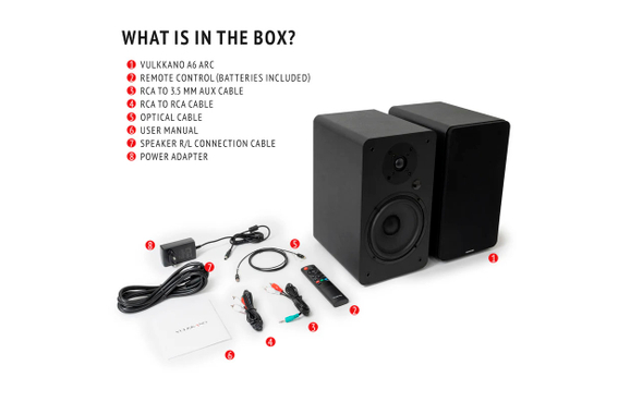 Vulkkano A6 HDMI ARC Altavoces Activos Negros image 4