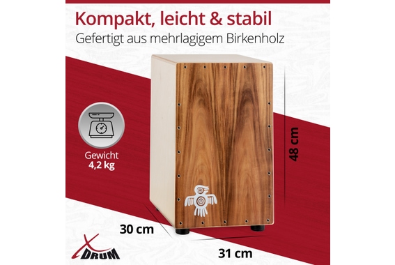 XDrum PERC CP-483 Cajon Peruana Koa Set incl. Scuola di Cajon image 4