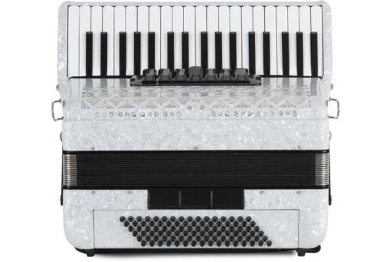Classic Cantabile 96 Bass Accordeon "Secondo V" Wit Set image 4