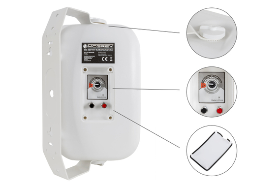 McGrey OLS-5251WH Outdoor-Lautsprecher 50 Watt Weiß mit Bluetooth Set image 4