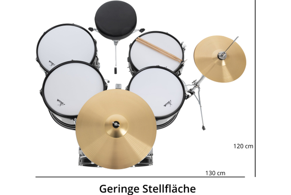 XDrum Junior Pro Kinder Schlagzeug Black Sparkle inkl. Schule  - Retoure (Verpackungsschaden) image 4