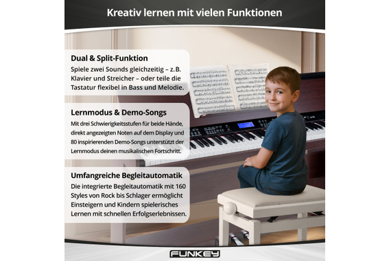 FunKey DP-88 II Digitalpiano braun  - Retoure (Zustand: akzeptabel) image 4