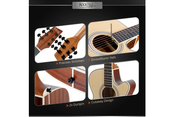 Rocktile WSC-50C-NT Slim Line Guitare Folk Natural image 4