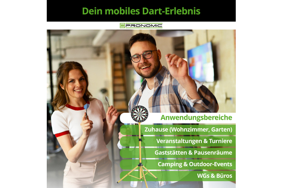 Pronomic DA-45S GD Dartboard Standaard Goud Set incl. Draagtasje image 4