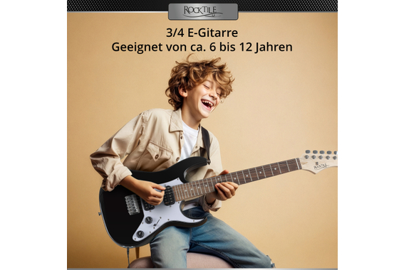 Rocktile Youngster YS-1BK 3/4 Elektrische Gitaar Zwart image 4