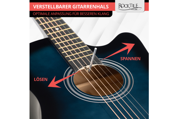 Rocktile WSD-5C-BUB Slim Line Westerngitarren Set Blueburst  - Retoure (Zustand: sehr gut) image 4