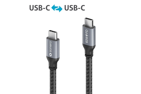 Sonero USB-C A USB-C Cavo Di Ricarica 60W Grigio/Nero 3,0 m image 4