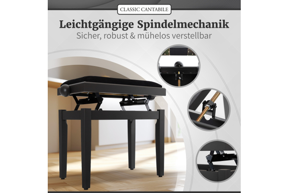 Classic Cantabile Pianobank Dark Walnut Matt  - Retoure (Zustand: sehr gut) image 4