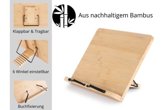 Pupitre de Table Classic Cantabile en Bambou Grand image 4