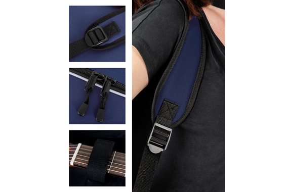 Rocktile Custodia Per Chitarra Classica 1/2 - Imbottita Con Imbracatura Zaino Blu image 4