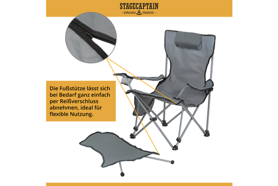 Stagecaptain CSF-600 MKII Nick Campingsessel mit Fußstütze  - Retoure (Zustand: sehr gut) image 4