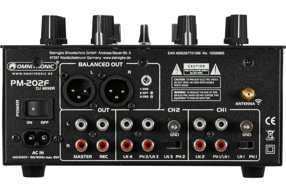 Omnitronic PM-202F Mixeur DJ 2 Canaux avec Filtre image 4