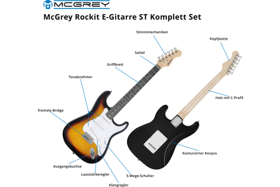 McGrey Rockit E-Gitarre ST-Komplettset Sunburst  - Retoure (Zustand: sehr gut) image 4