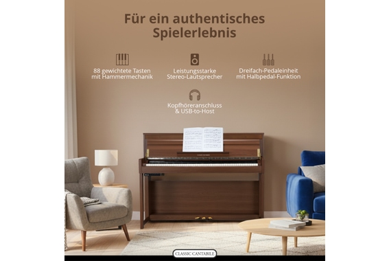 Classic Cantabile UP-1 SM Rechtop E-Piano Okoume image 4