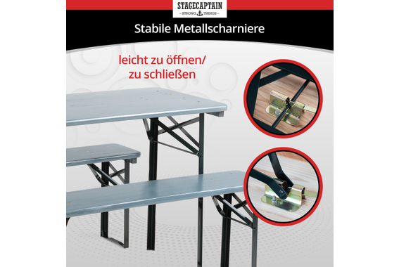 Stagecaptain Hirschgarten Set Tavolo Da Birreria Per Balcone 117 Cm Grigio 2x Set image 4