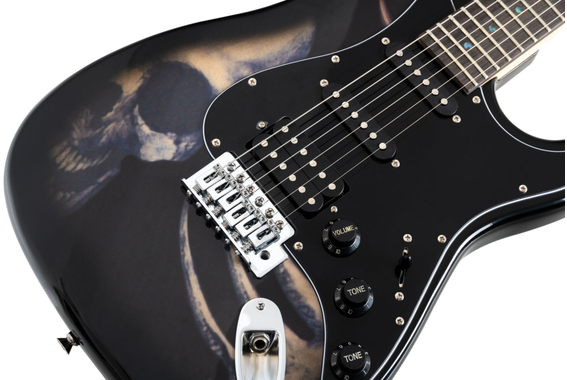 Rocktile Pro ST60-SK E-Guitarra Skull + Escuela de Guitarra image 4