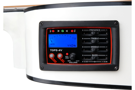 Classic Cantabile WS-10WH-CE Westerngitaar wit met pickup tas set image 4