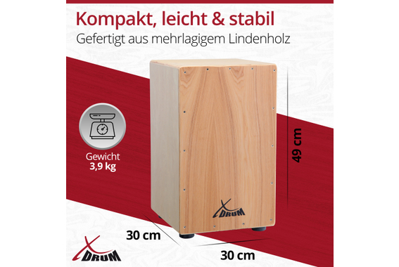 XDrum Cajon Primero Natur inkl. Cajonschule und Tasche  - Retoure (Zustand: gut) image 4