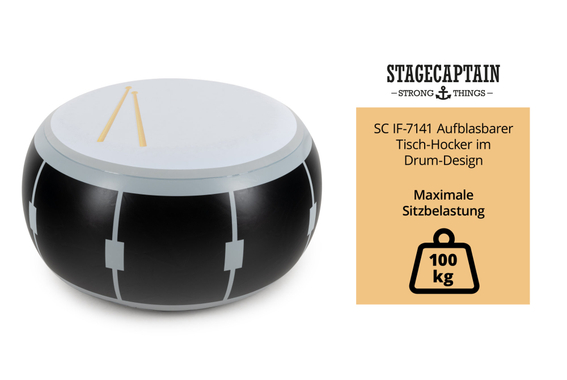 Stagecaptain IF-7141 Taburete-Mesa Inflable Diseño Batería image 4