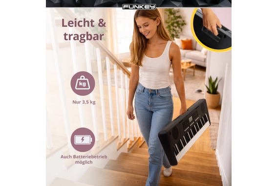 FunKey 61 Performer Set Noir Incl. Support Clavier + Banc image 4