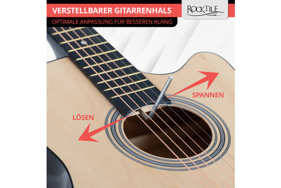 Rocktile WSD-5C-NT Slim Line Set de Guitares Western Naturel image 4