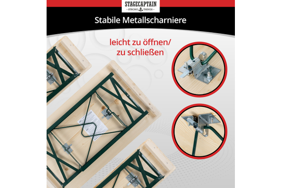 Stagecaptain Hirschgarten Bierzeltgarnitur für Balkon 110 cm Natur 2x Set image 4