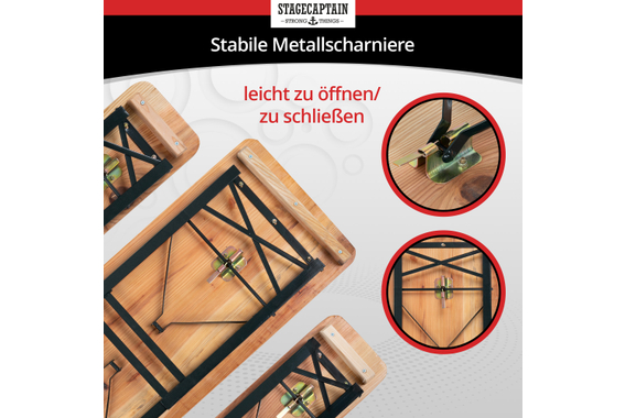 Stagecaptain BBK-110 Hirschgarten Set Tendone Da Festa Per Bambini 110 cm Naturale 2x image 4