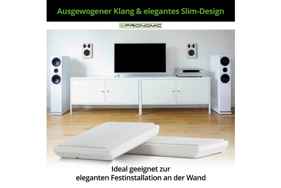 Pronomic FLS-540E WH Paar Flatpanel Wandlautsprecher Box weiß  - Retoure (Zustand: wie neu) image 4