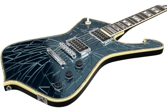 Ibanez PS3CM Paul Stanley Black Cracked Mirror image 4