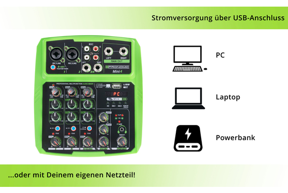 Pronomic Mini4 4-Kanal USB-Mischpult  - Retoure (Zustand: sehr gut) image 4