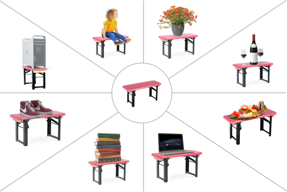 Stagecaptain BB-55 PI Hirschgarten Bierzeltbankerl Pink 2x Set image 4