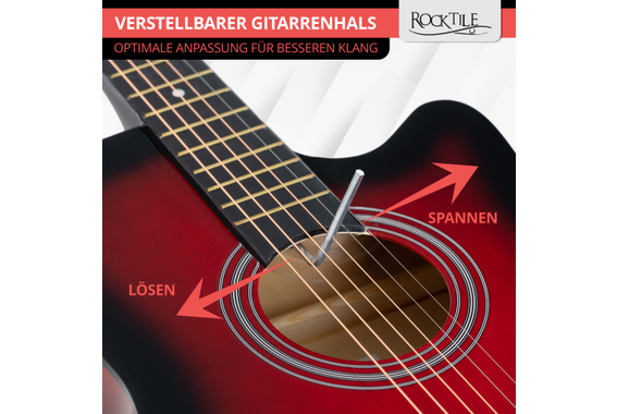 Rocktile WSD-5C-RDB Slim Line Westerngitarren Set Redburst  - Retoure (Zustand: sehr gut) image 4