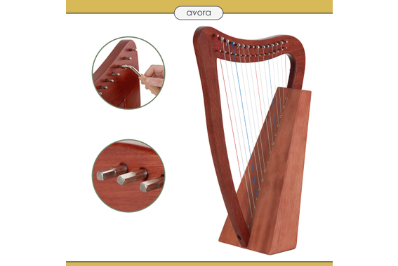 Avora Keltische Harfe 15 Saiten Mahogany  - Retoure (Zustand: sehr gut) image 4