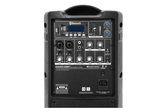 Omnitronic WAMS-08BT MK2 Drahtloses PA System mit UWM-2HH USB Funkmikrofon-Set image 4