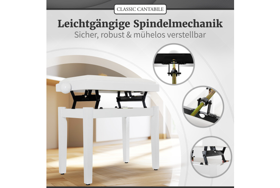 Classic Cantabile Pianobank Weiß Hochglanz  - Retoure (Zustand: gut) image 4