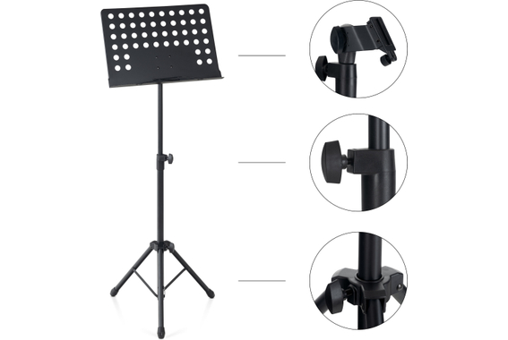 Pronomic OS-01P Leggio Orchestrale in Lamiera Forata con Set di Fermapagine e Scatola Portaoggetti Inclusa image 4
