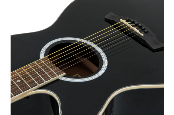 Dimavery AW-400 Guitare Western Gaucher Noire image 4
