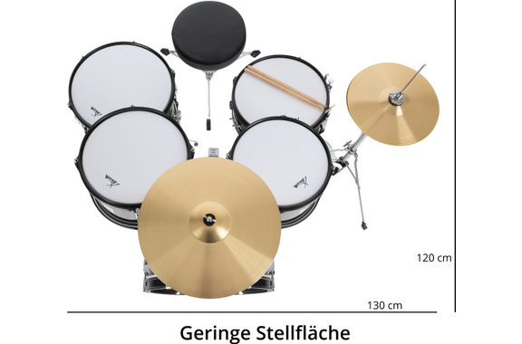 XDrum Junior Pro Kinder Schlagzeug Black Sparkle inkl. Schule image 4