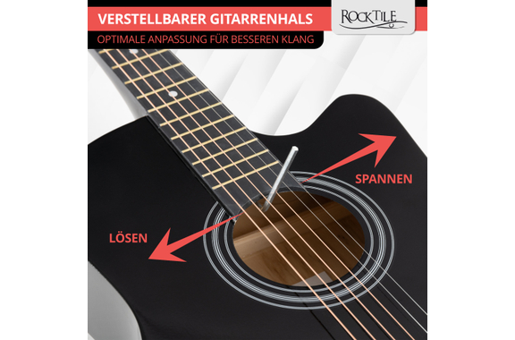 Rocktile WSD-5C-BK Slim Line Westerngitarren Set Black image 4