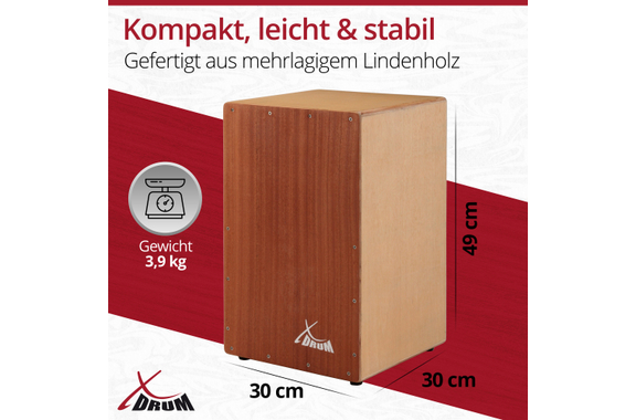 XDrum Cajon Primero Sapeli incl. escuela de cajón y funda image 4