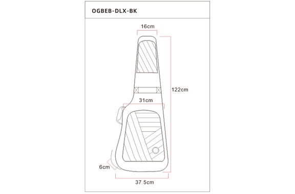 Funda Deluxe Ortega Para Bajo Eléctrico Negra image 4
