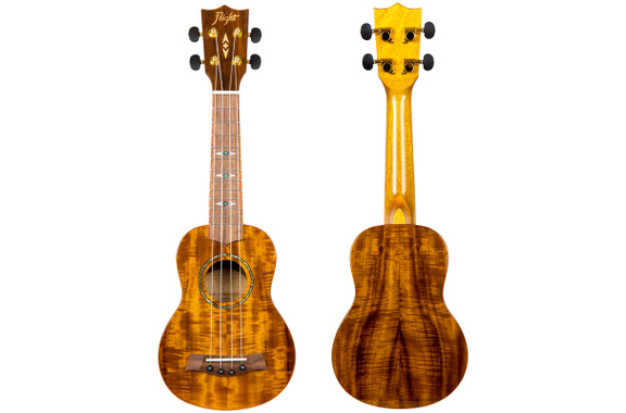 Flight DUS445 Glossy Acacia Soprano Ukulele Set image 4