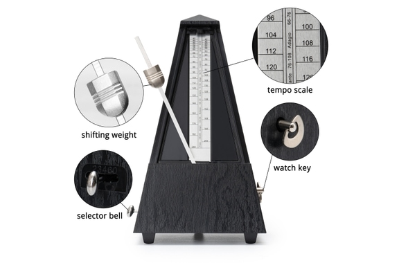 Steinmayer M-03G metronoom met bel zwart image 4
