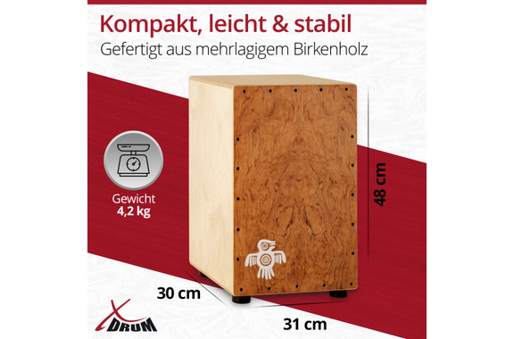 XDrum CP-482 Cajon Peruana Hardwood Set inkl. Cajonschule image 4
