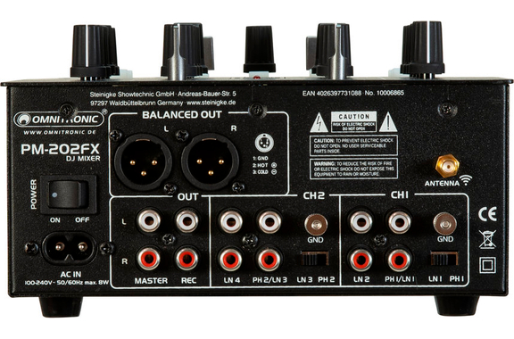 Omnitronic PM-202FX 2-Kanaals DJ-Mixer met Effecten image 4