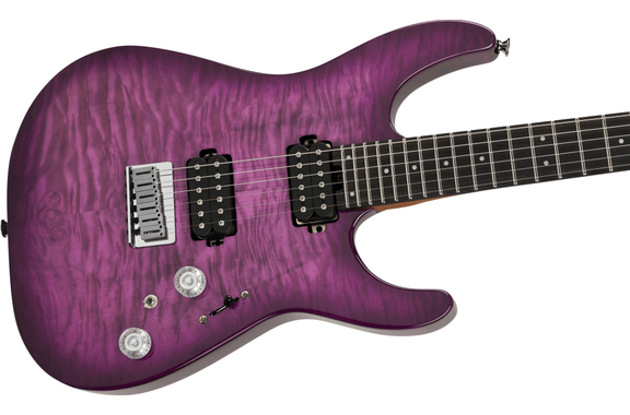 Charvel Pro-Mod Plus Dinky DK24 HH HT E Quilt Maple Violet Radiance image 4