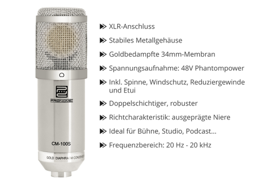 Pronomic CM-100S Microphone Studio à Grande Membrane & Anti-pop image 4