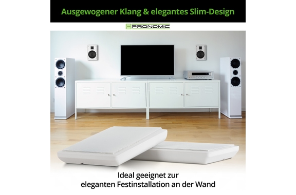 Pronomic FLS-540 WH Paar Flatpanel Wandlautsprecher Box weiß image 4